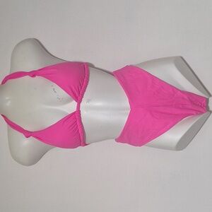 Vibrant Pink Bikini Swim Set High Waist Cheeky Bottoms